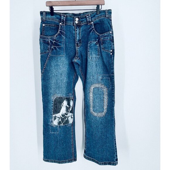 Makaveli Juniors Tupac Shakur  Jeans Size 13 Vintage Streetwear Rap Hip Hop - Picture 1 of 16
